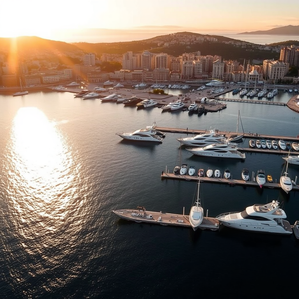 Aerial view of Cannes coastline