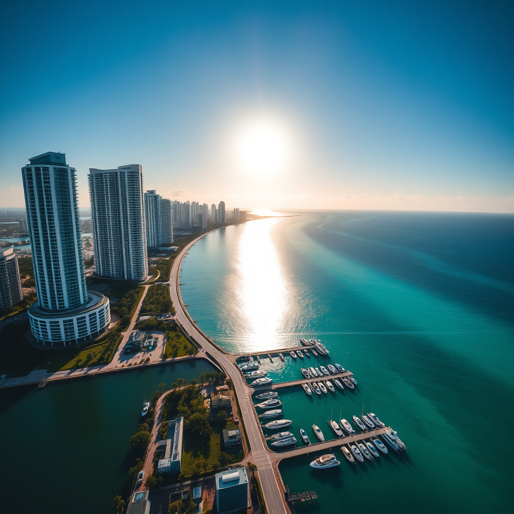 Miami Coastline Aerial
