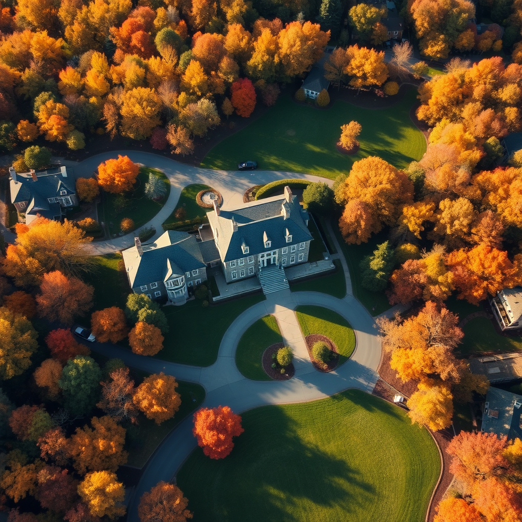 Aerial of Westchester estates