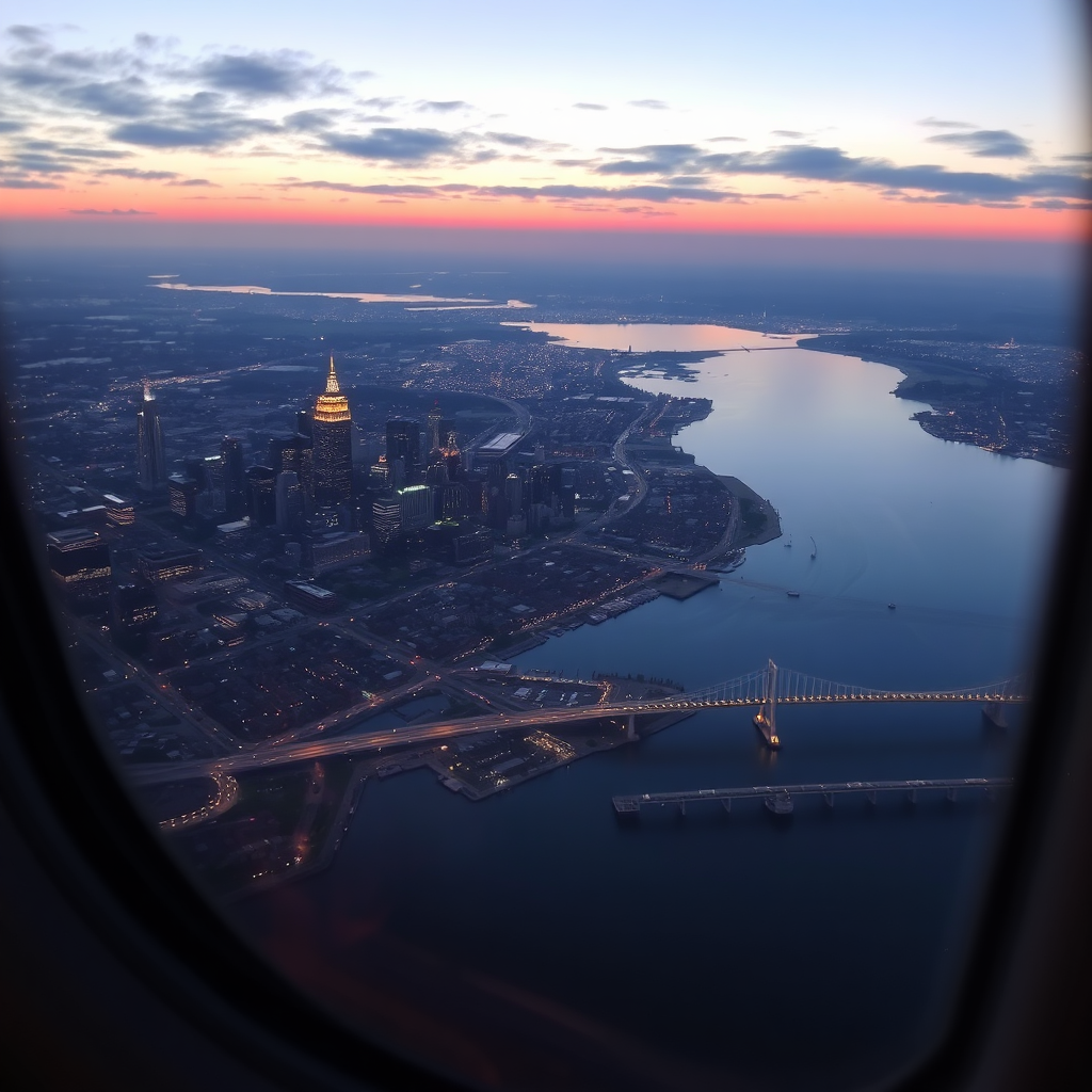 Aerial view of Boston coastline