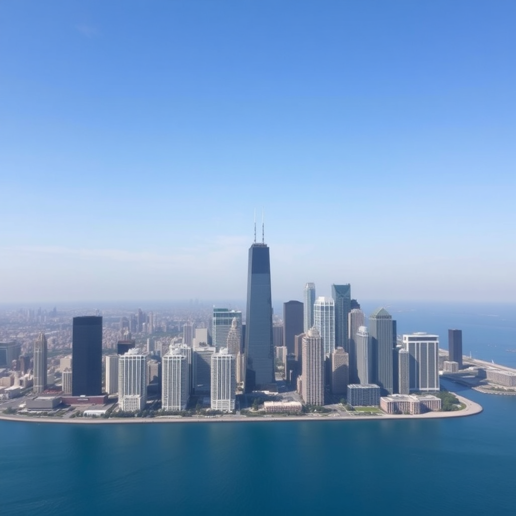 Chicago Skyline Aerial View