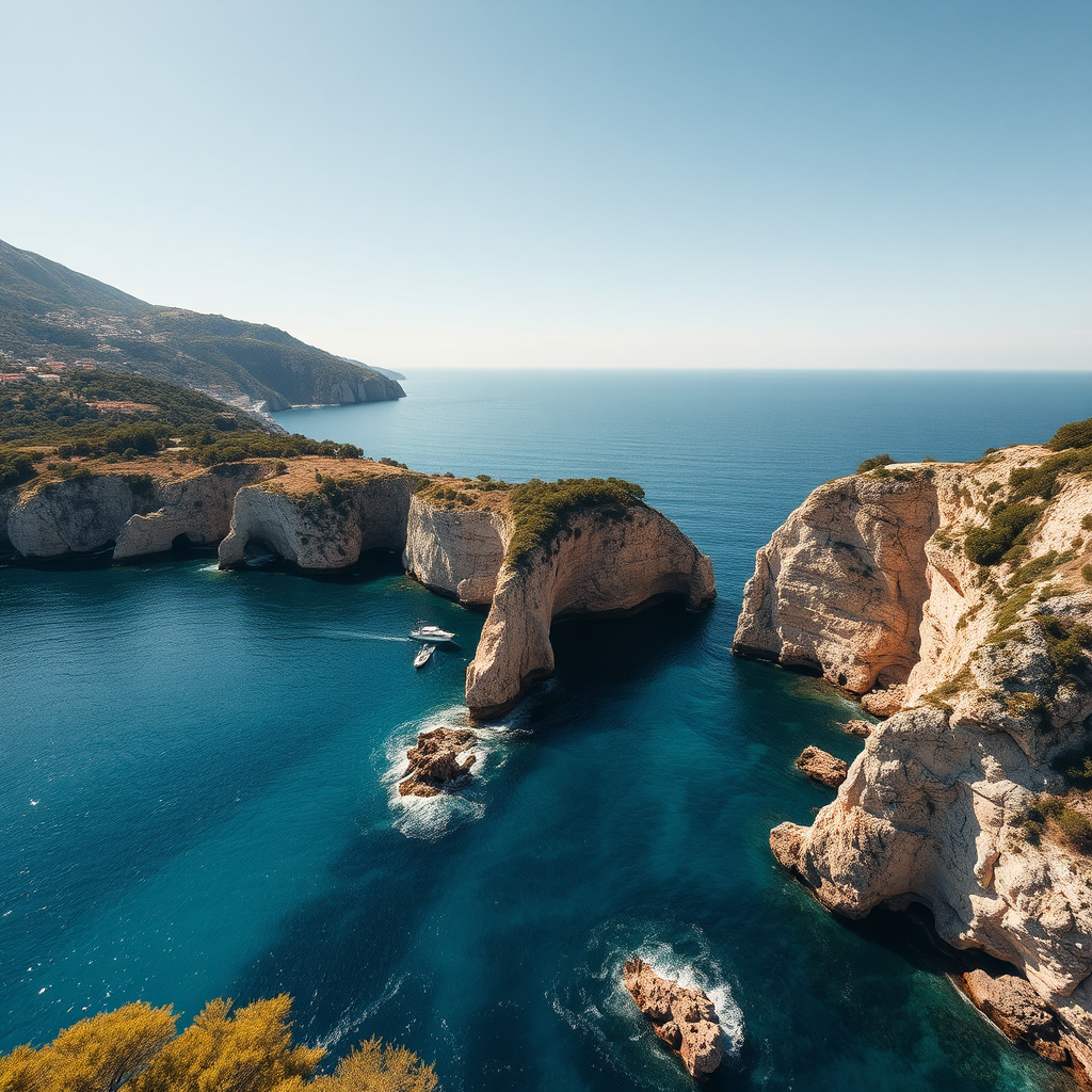 Aerial view of the French Riviera coastline