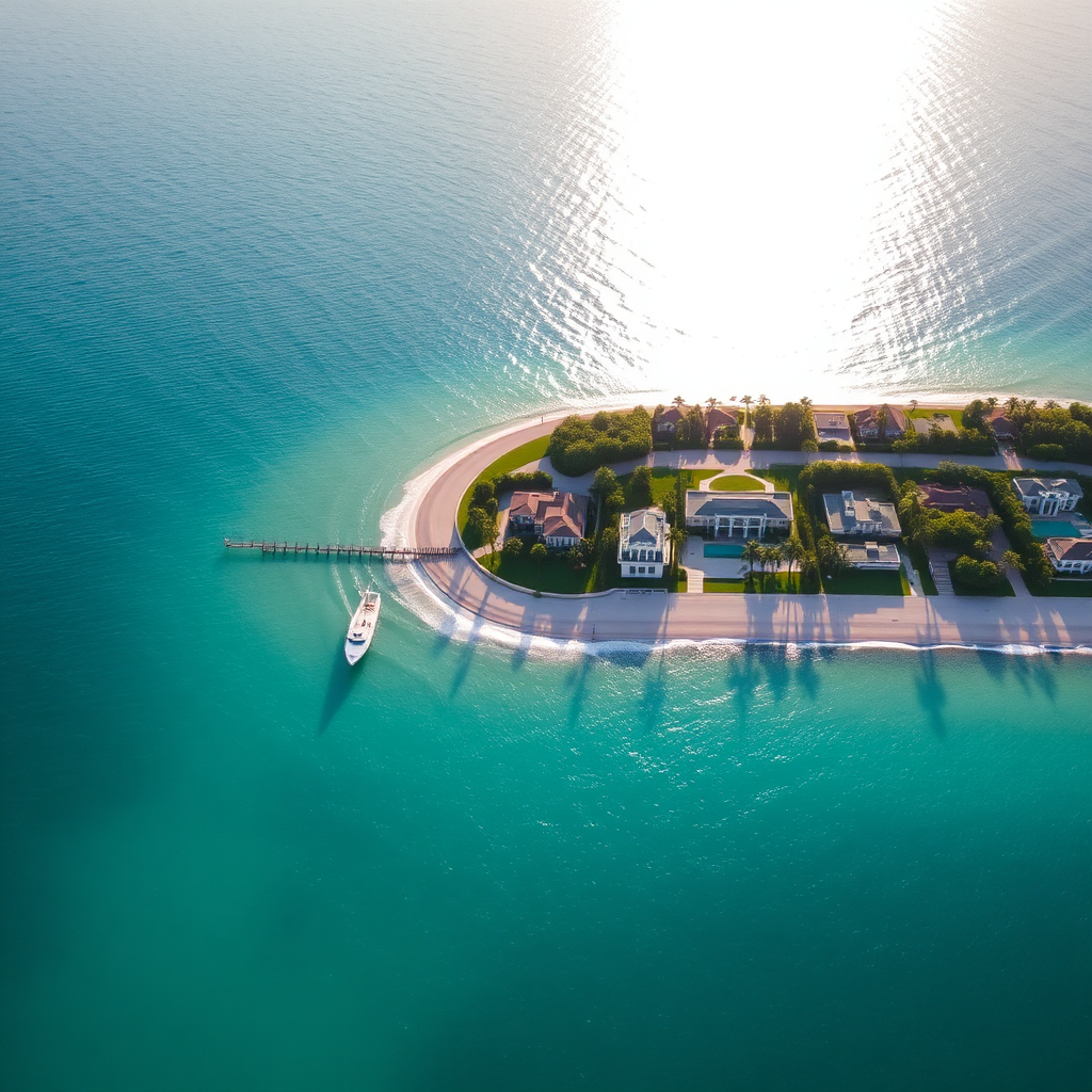 Aerial view of Palm Beach coastline