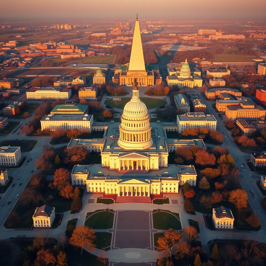 Aerial view of Washington D.C.