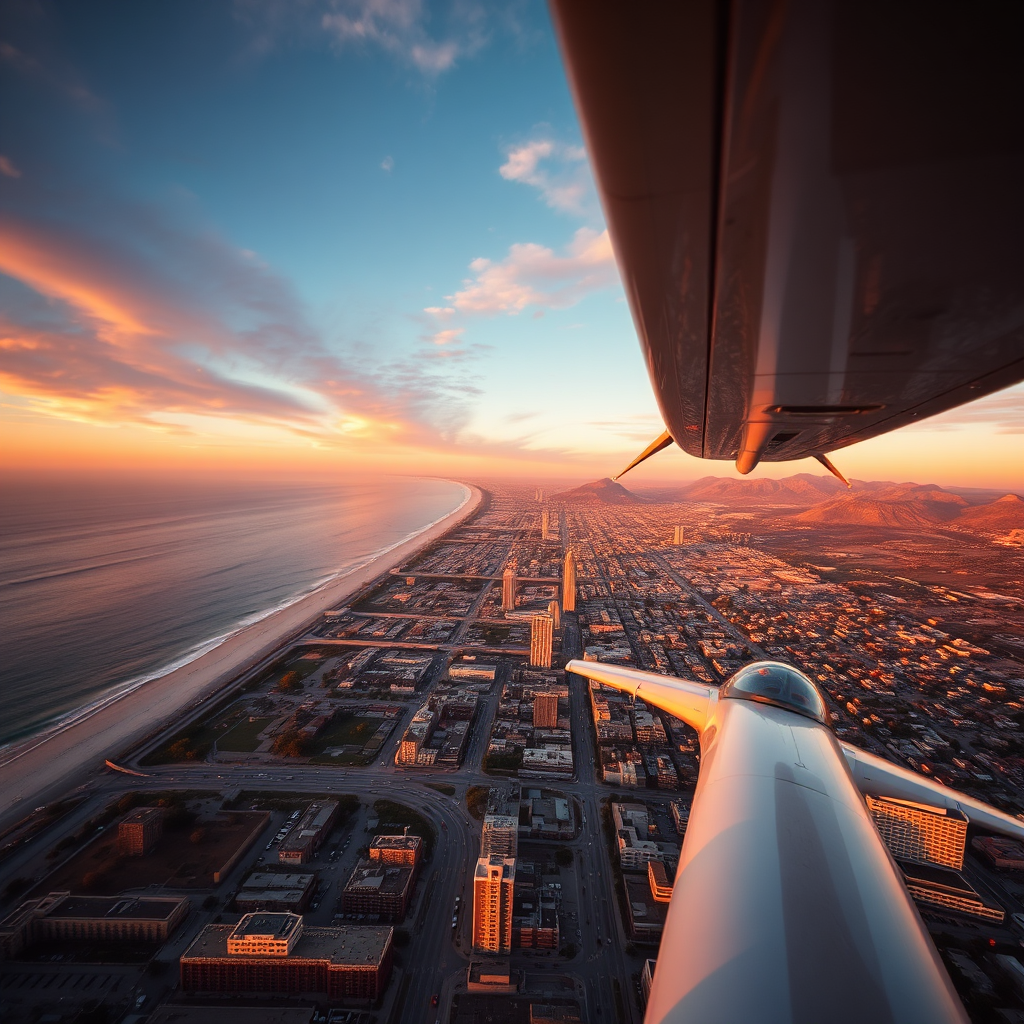 Aerial view of Los Angeles coastline