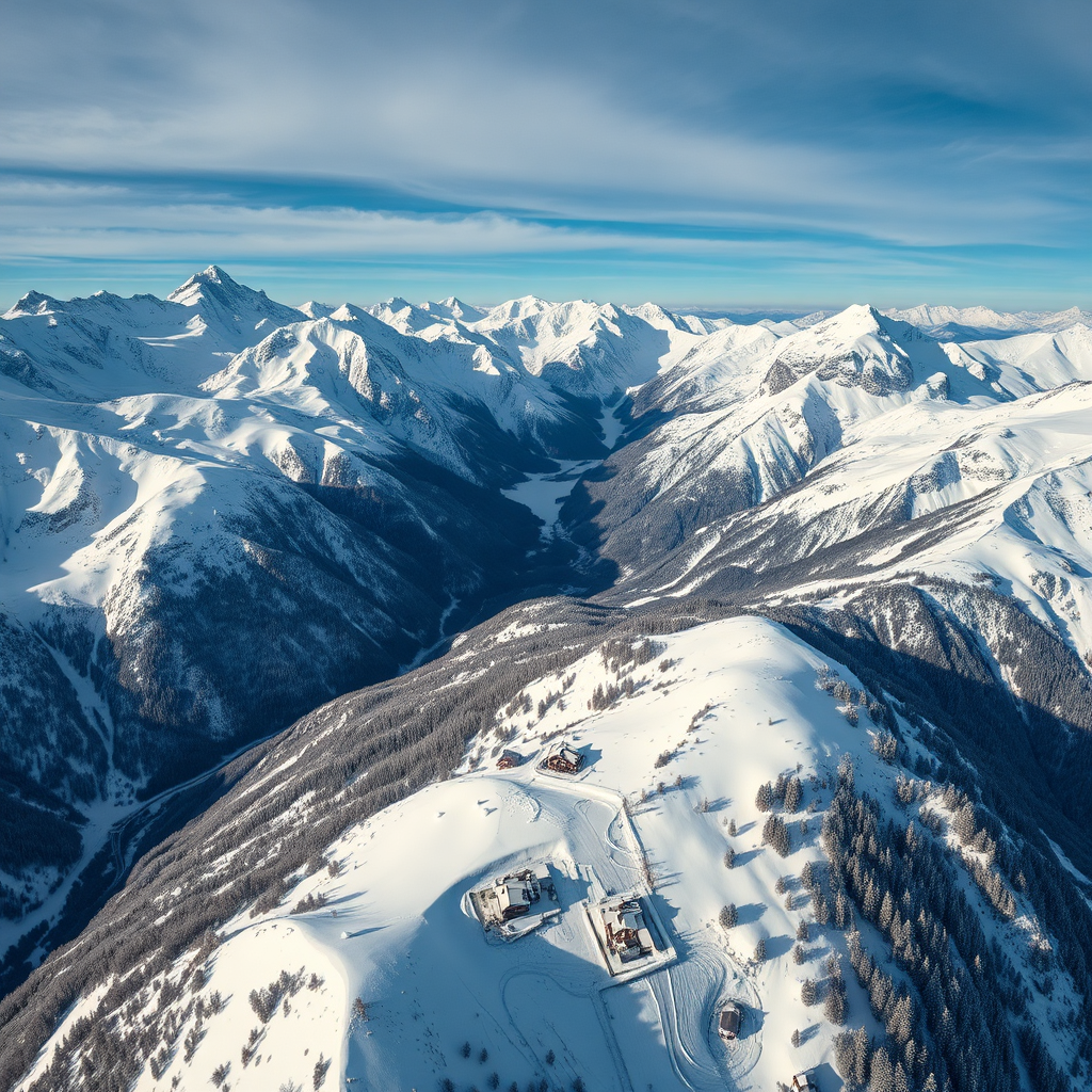 Swiss Alps aerial view