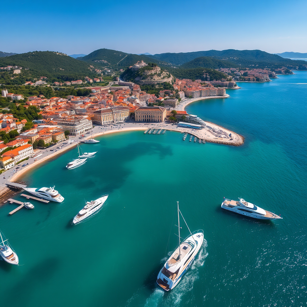 Aerial view of Nice coastline