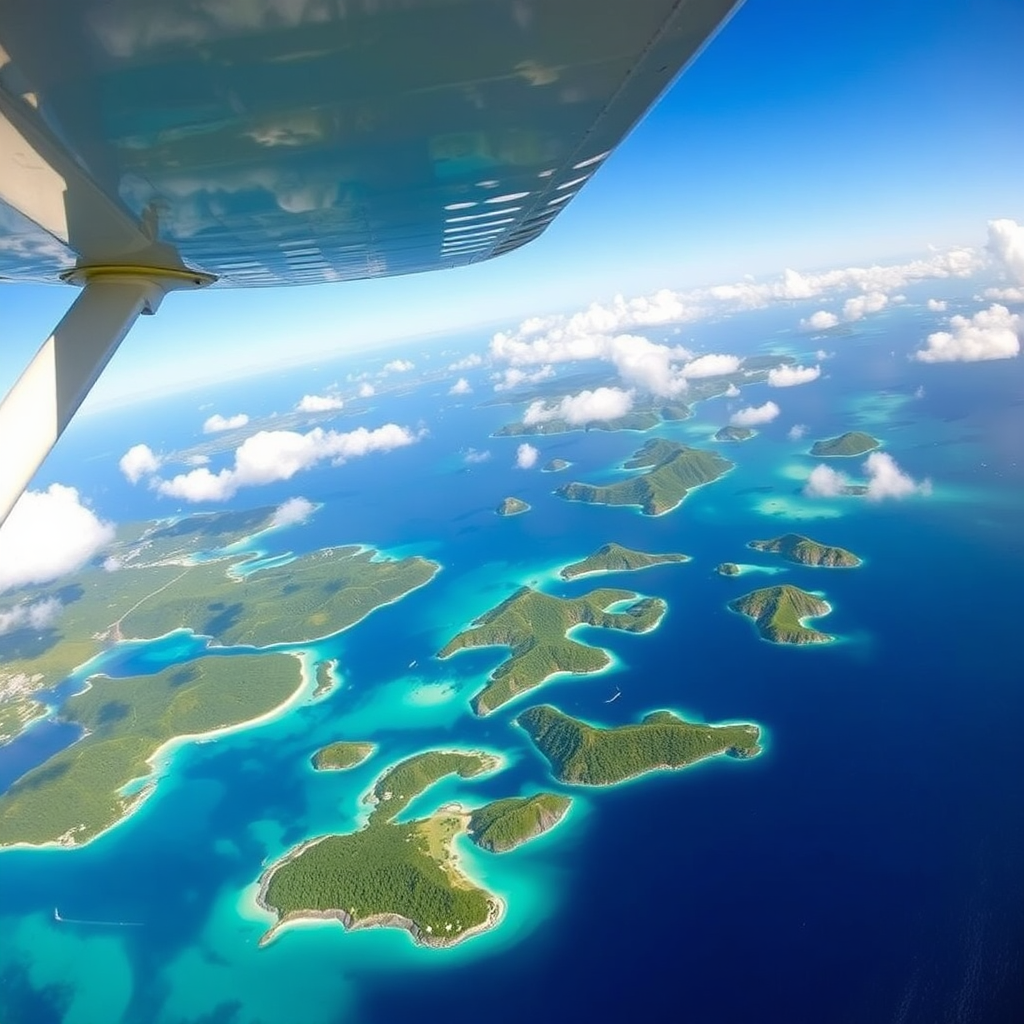 Aerial view of the Grenadines