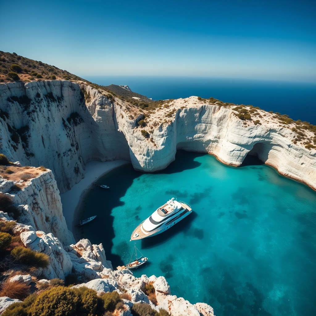Aerial view of Ibiza coastline
