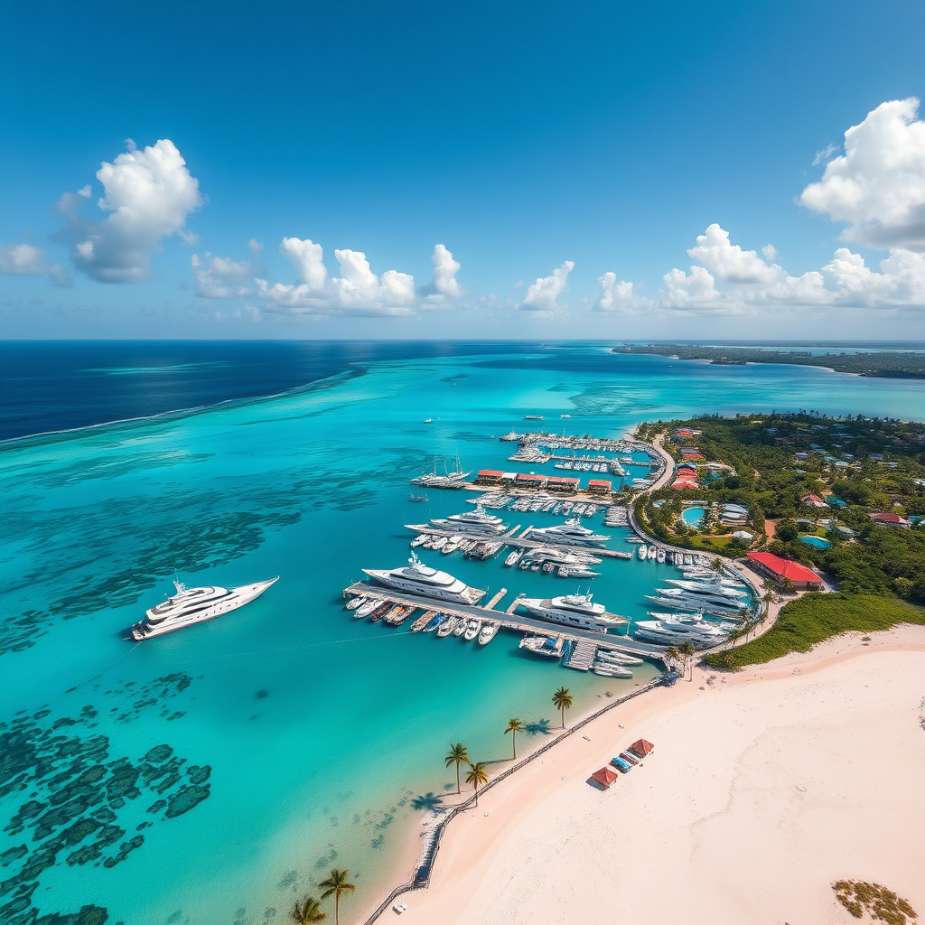 Aerial view of Nassau coastline
