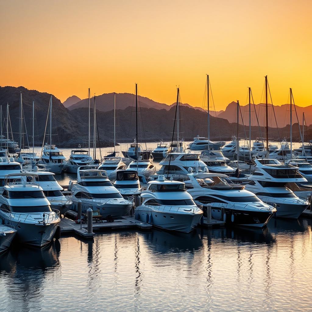 Cabo San Lucas marina at sunset