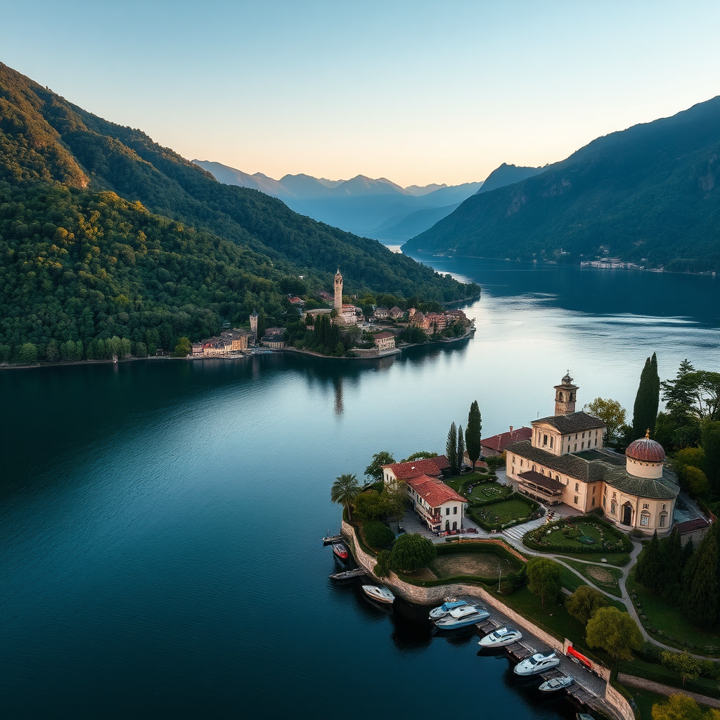 Lake Como aerial view