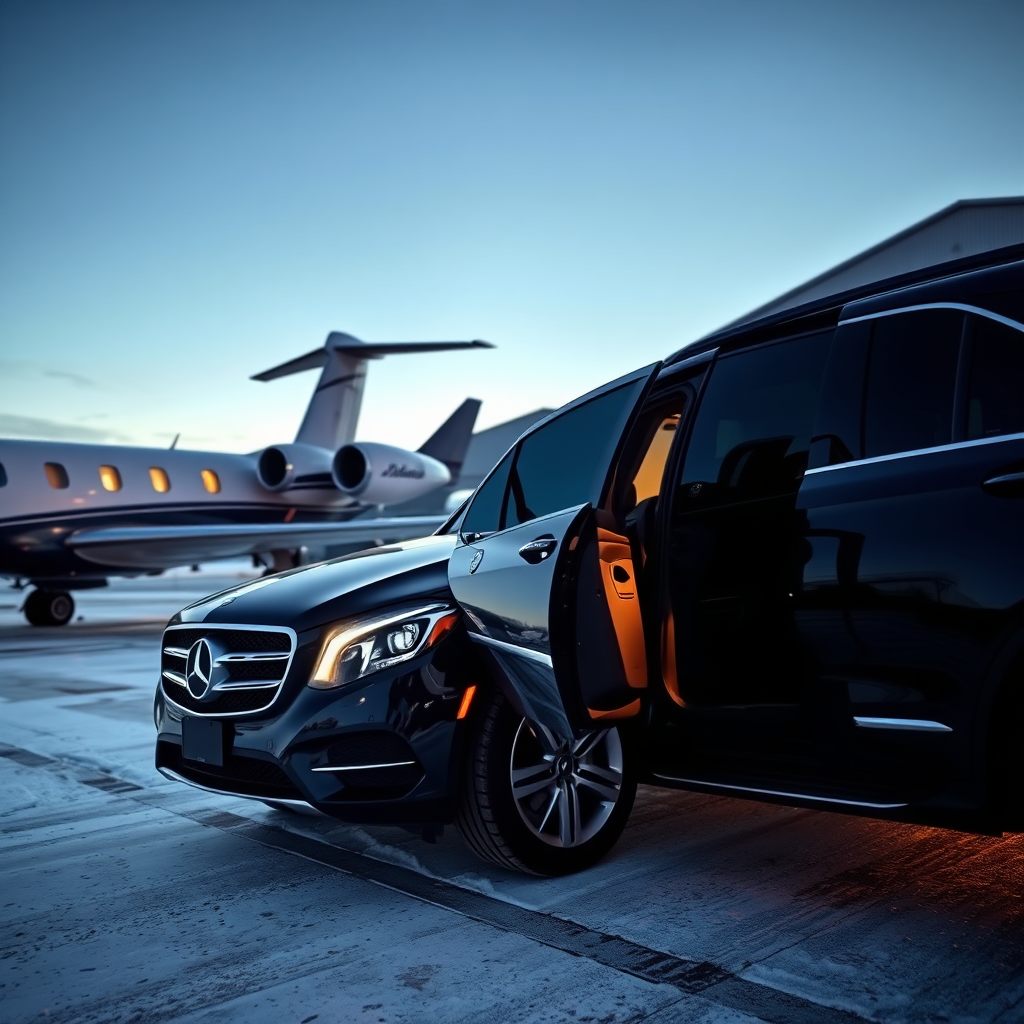Chauffeur arrival at FBO