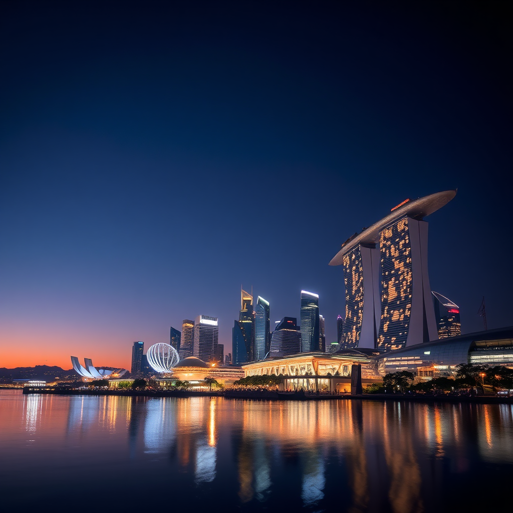 Singapore Skyline at Night