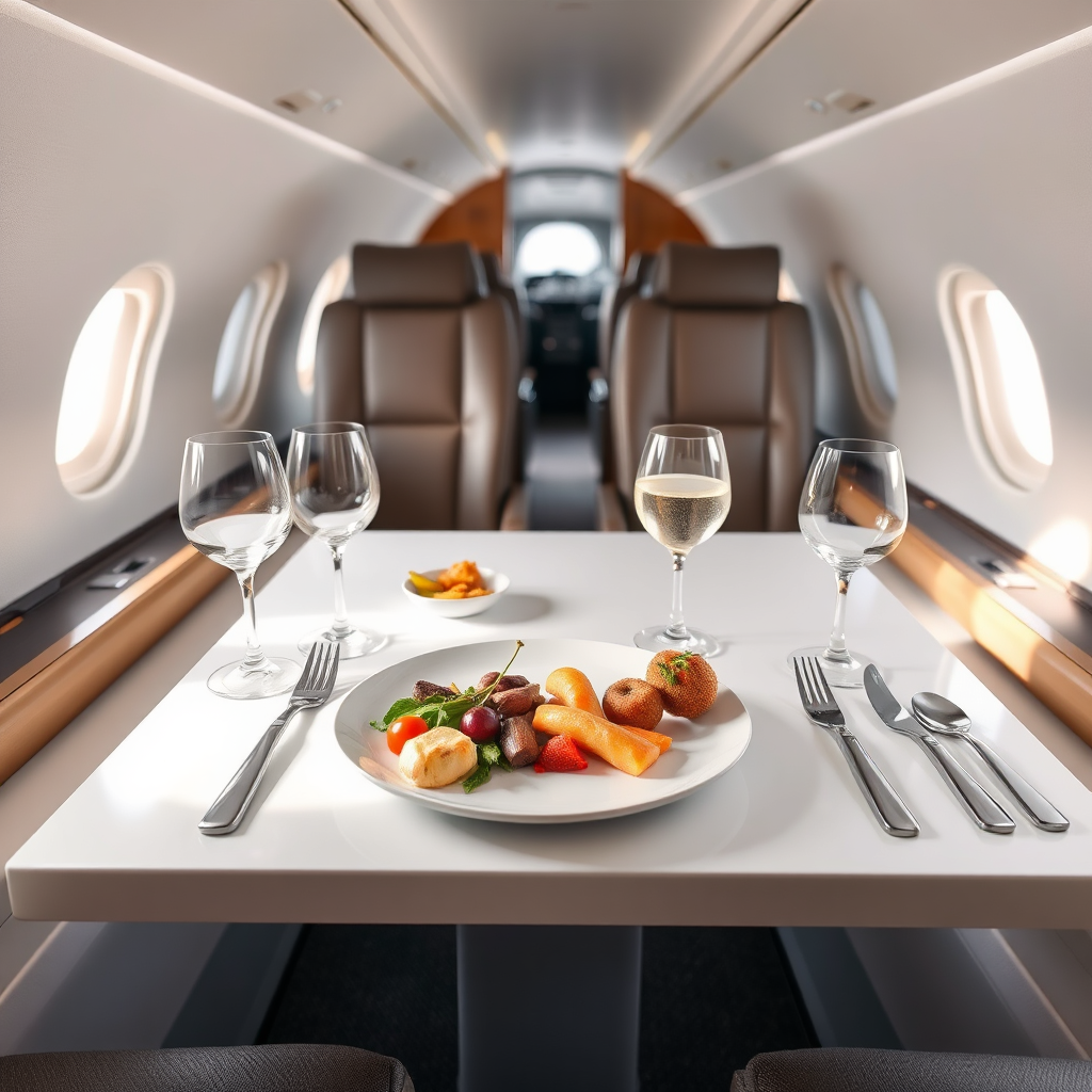 In-flight dining setup