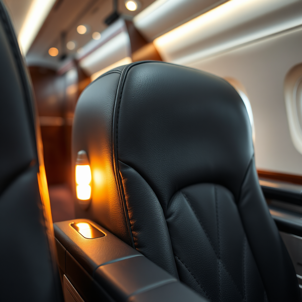 Private jet interior detail