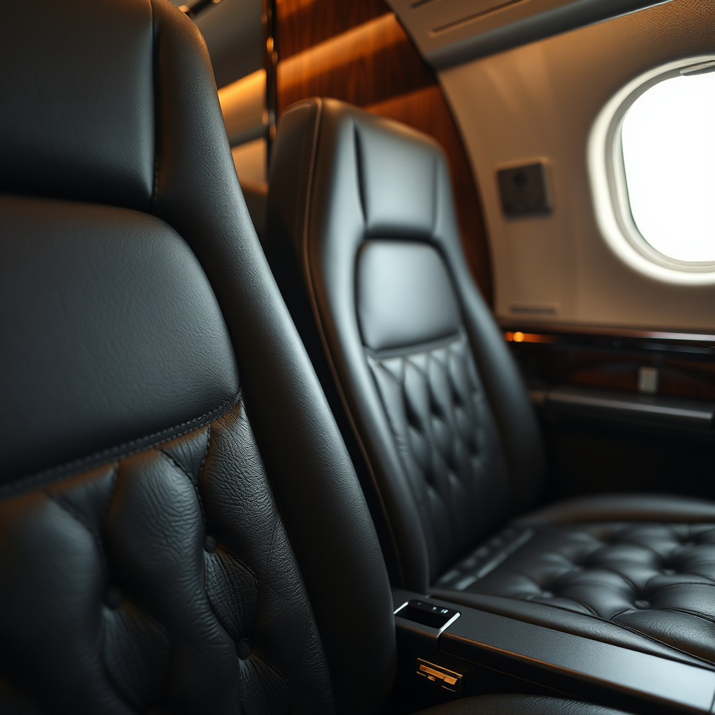 Luxury jet cabin details