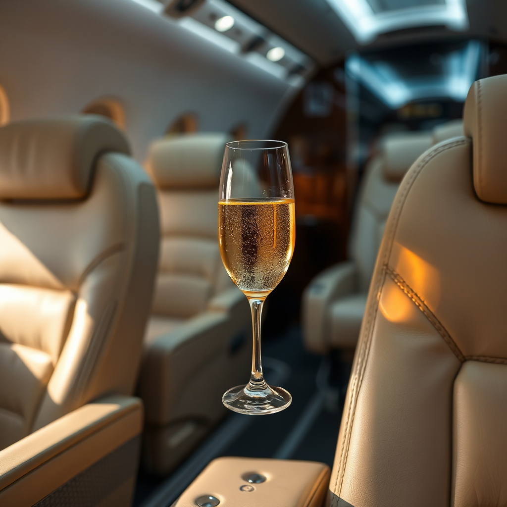 Luxury private jet cabin details