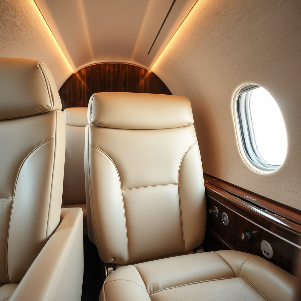 Private jet cabin seating