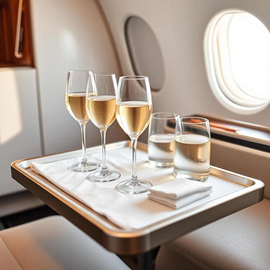 Minimalist inflight refreshment setup