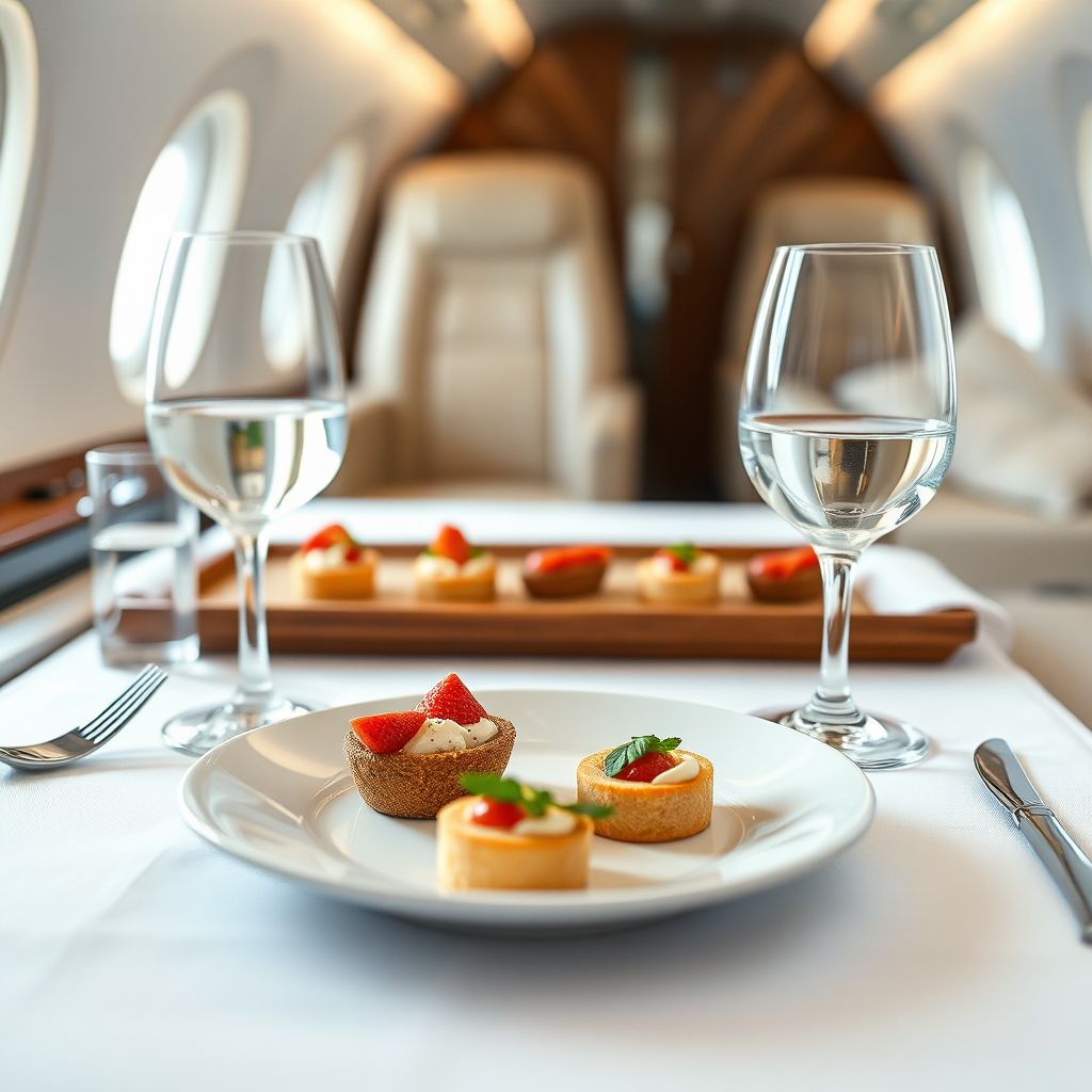 Inflight gourmet dining setup
