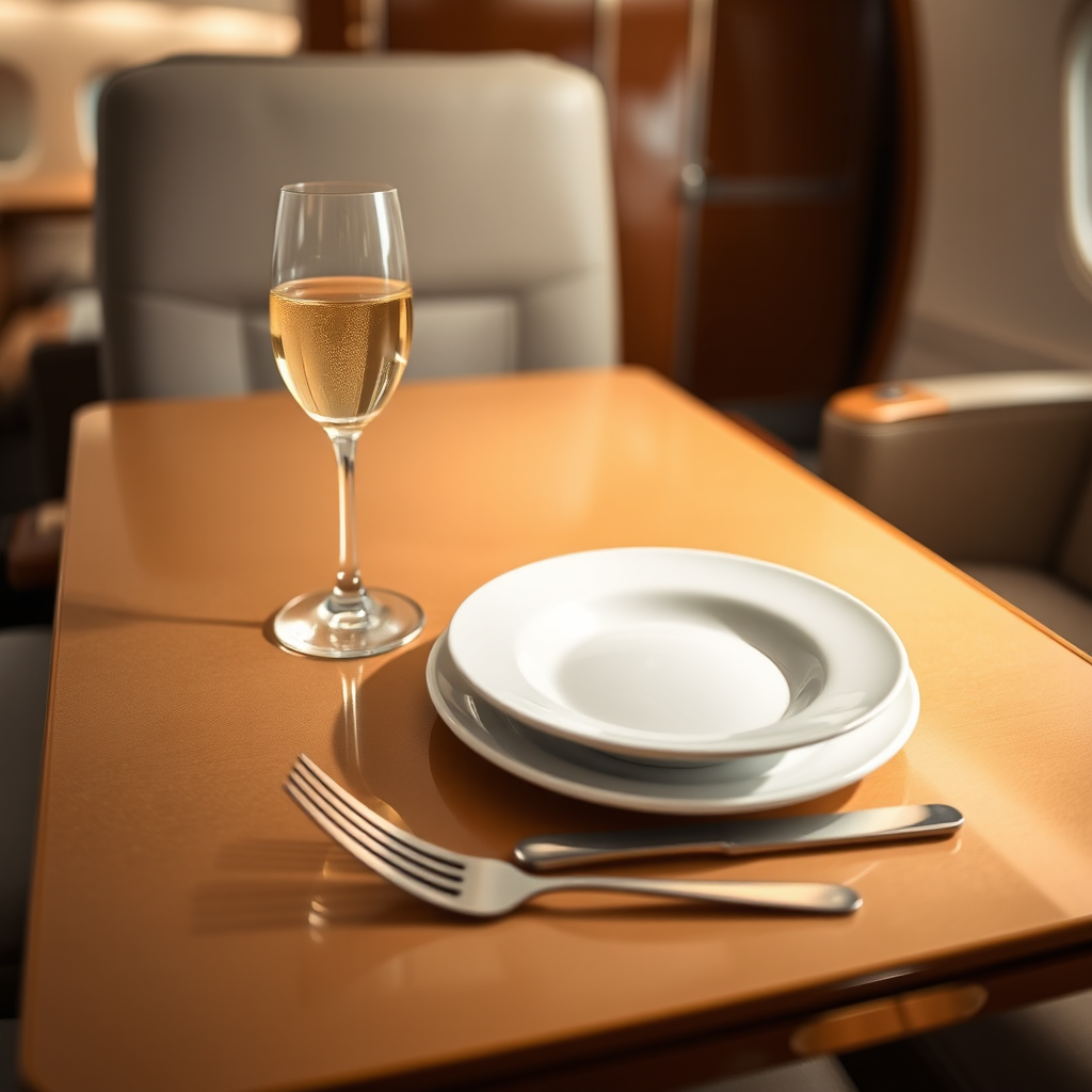In-flight dining setup