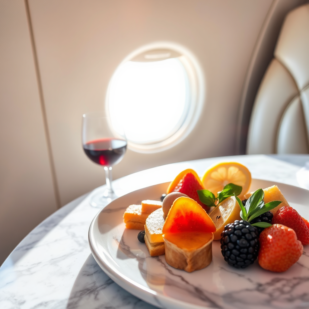 Private jet dining