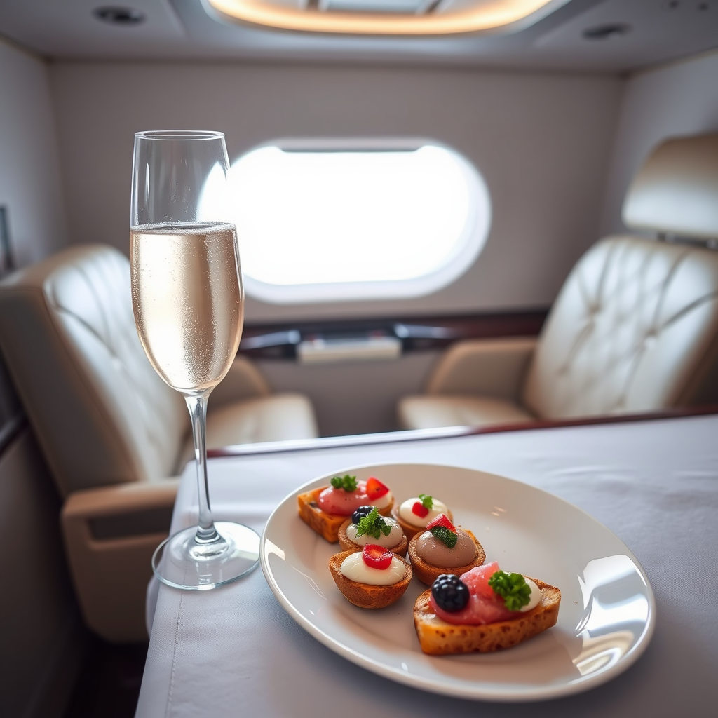 Luxury in-flight catering