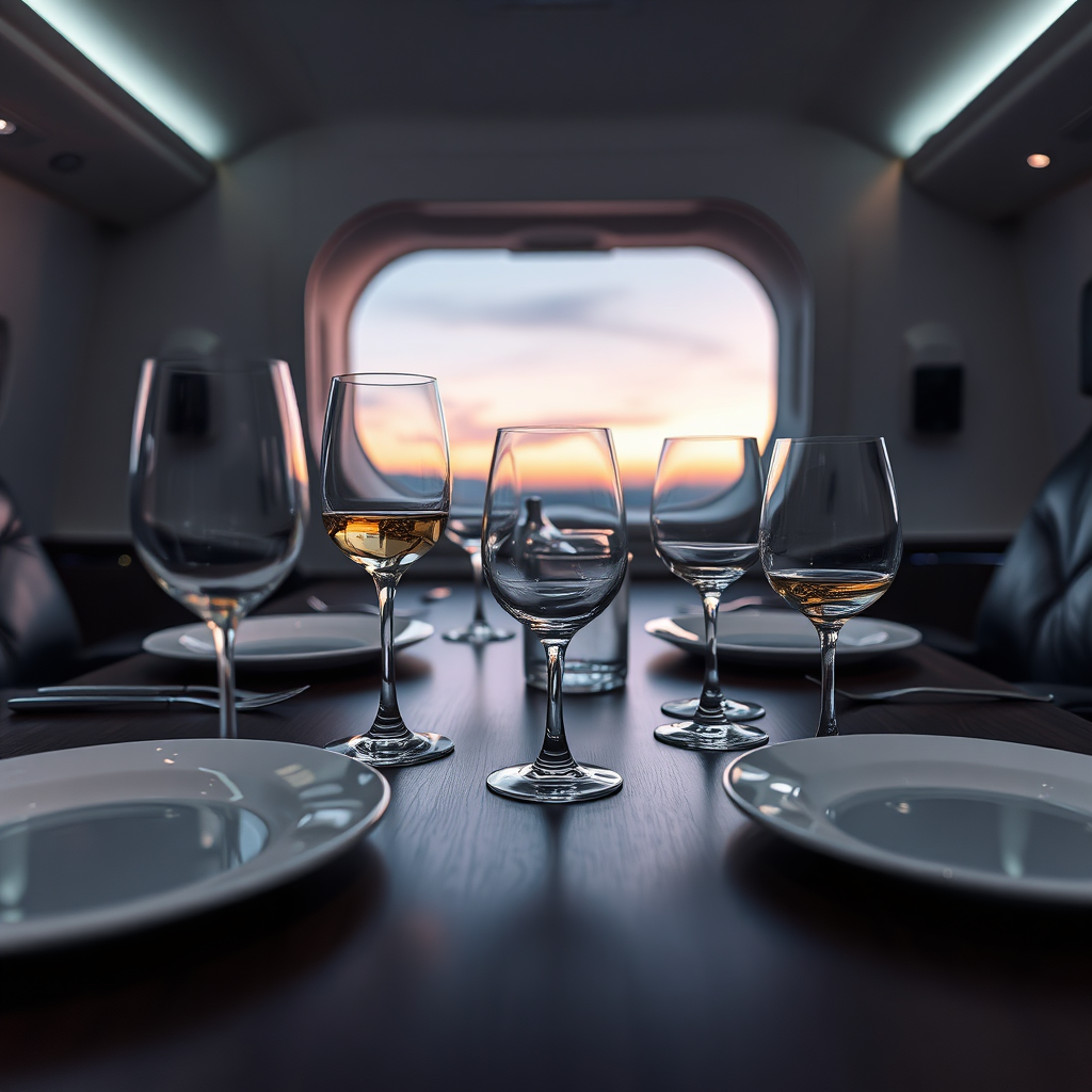Minimalist fine dining onboard