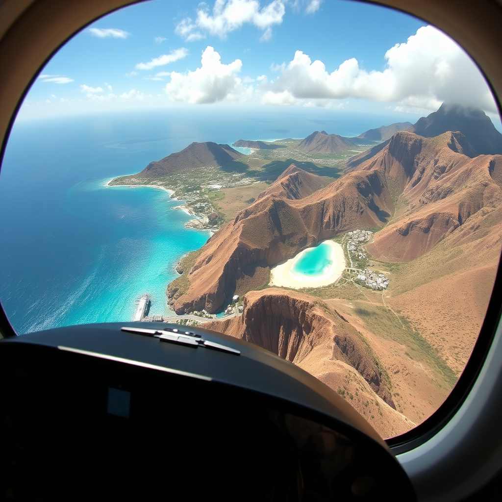 Private jet takeoff view St. Barts