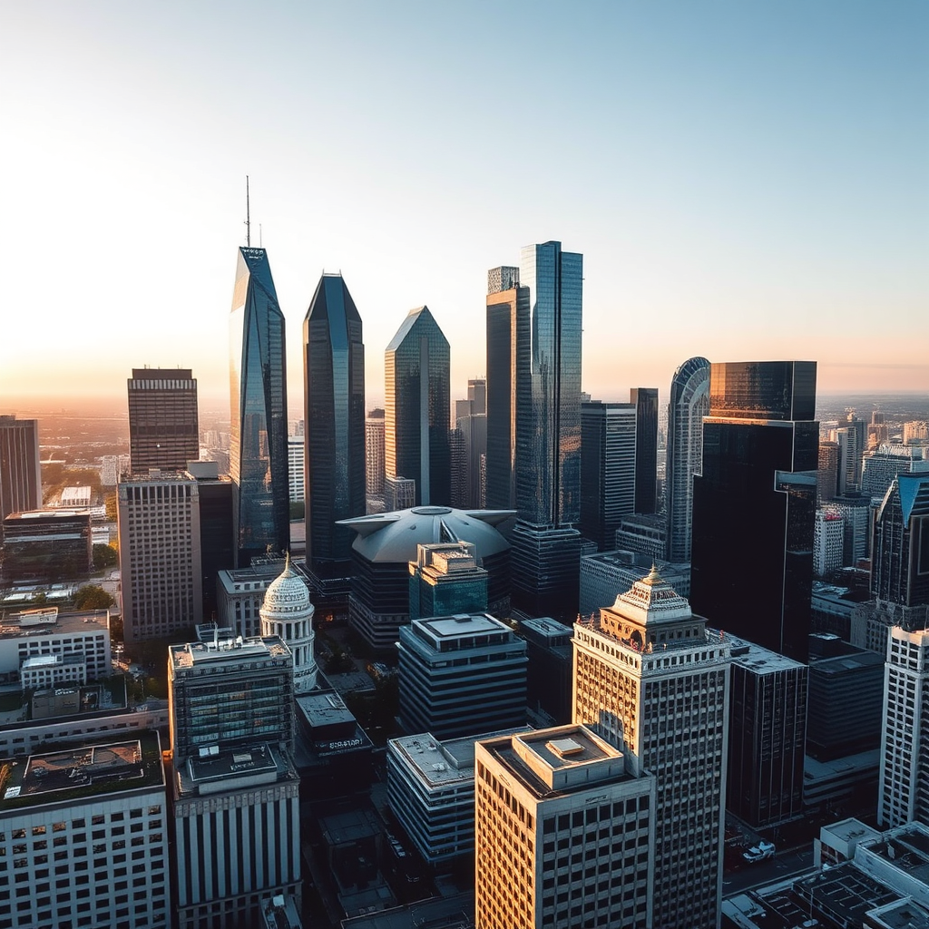Aerial view of Dallas skyline