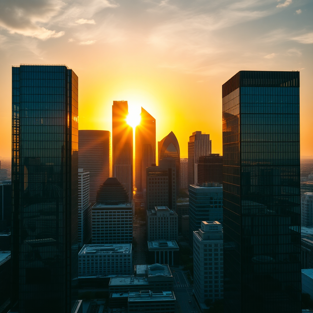 Dallas skyline at golden hour