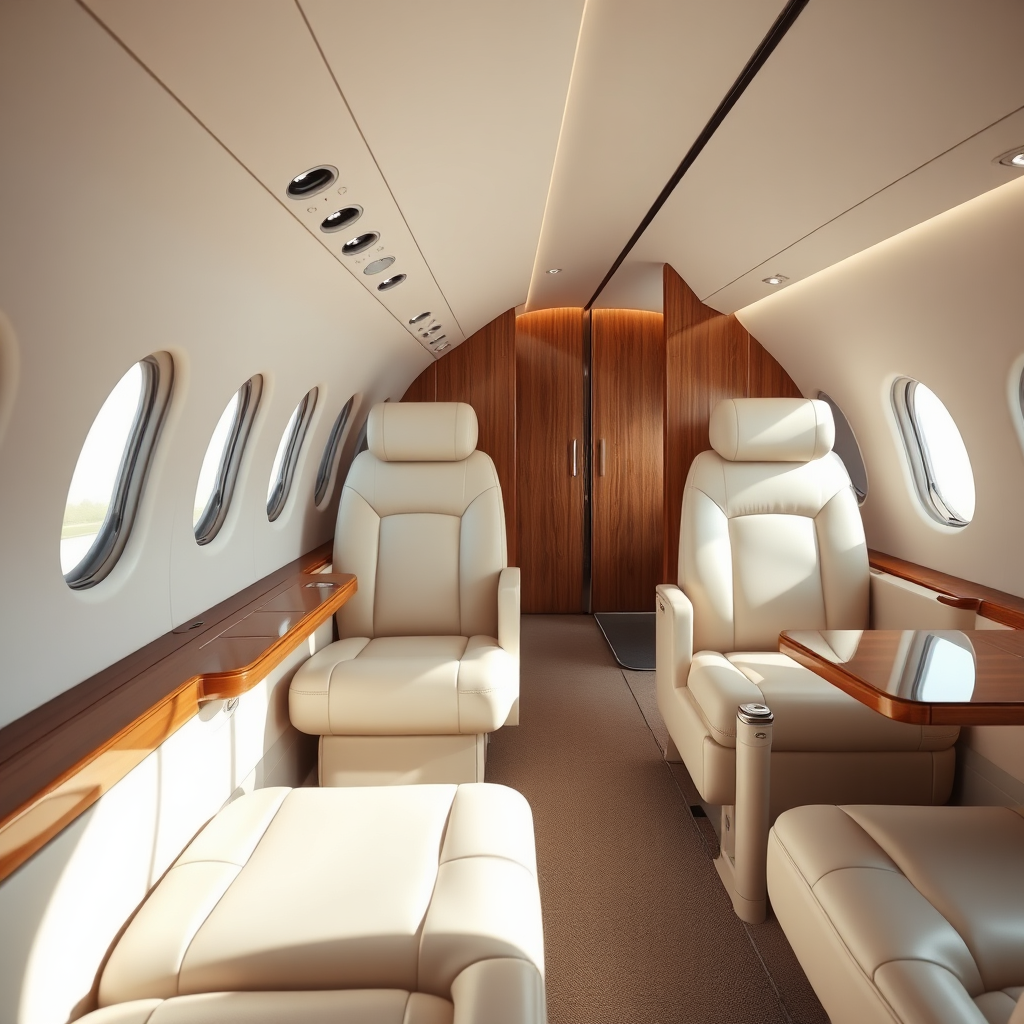 Luxury private jet interior