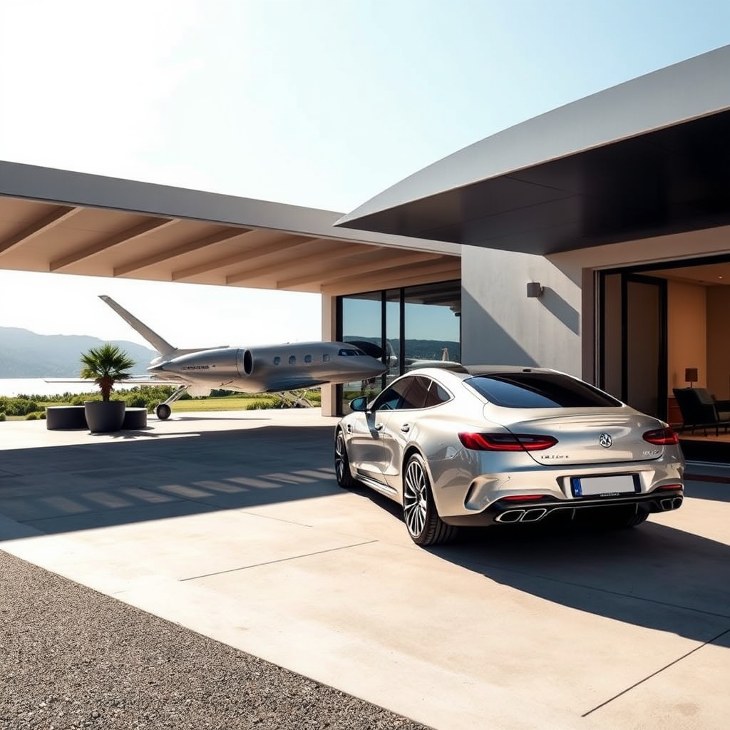 Luxury car drop off at terminal