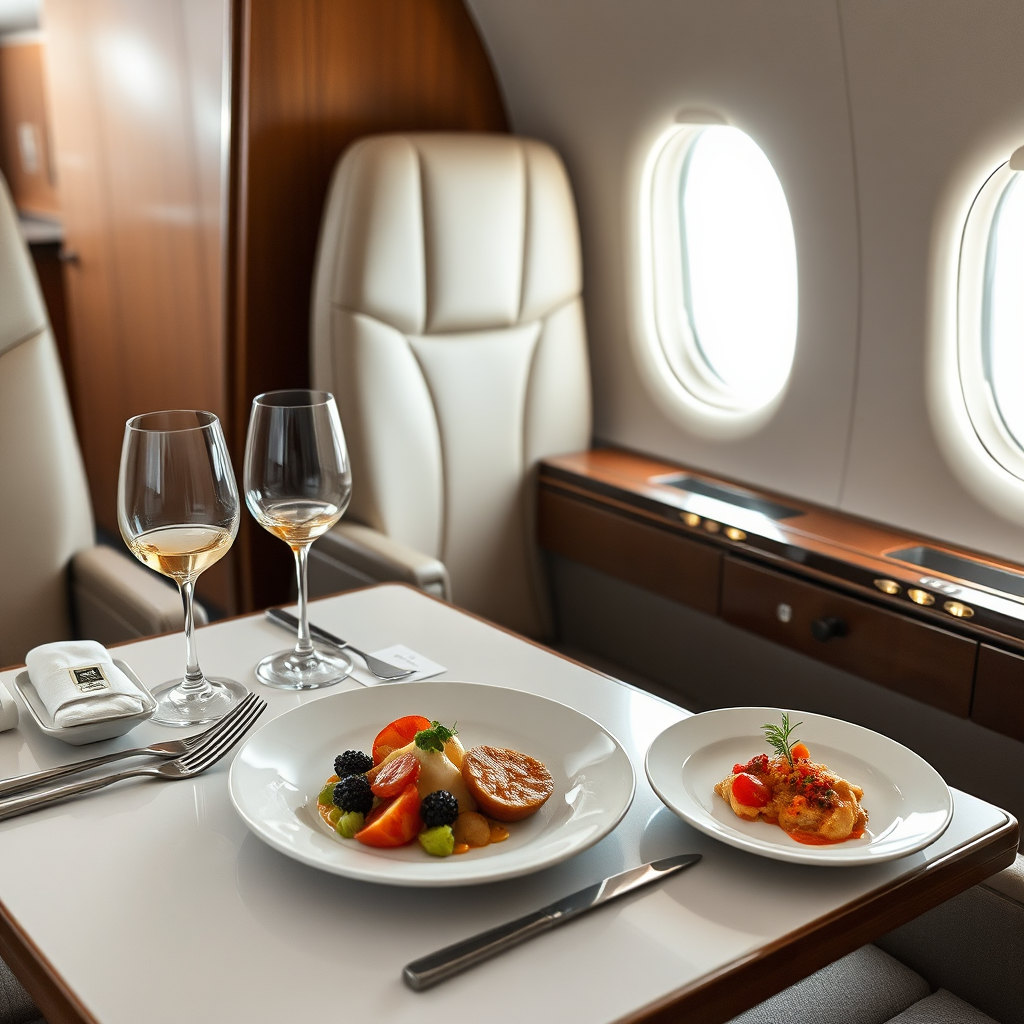 In-flight dining setup
