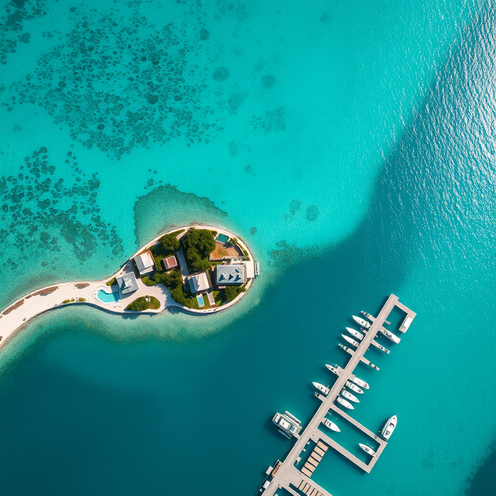 Aerial view of Nassau coastline