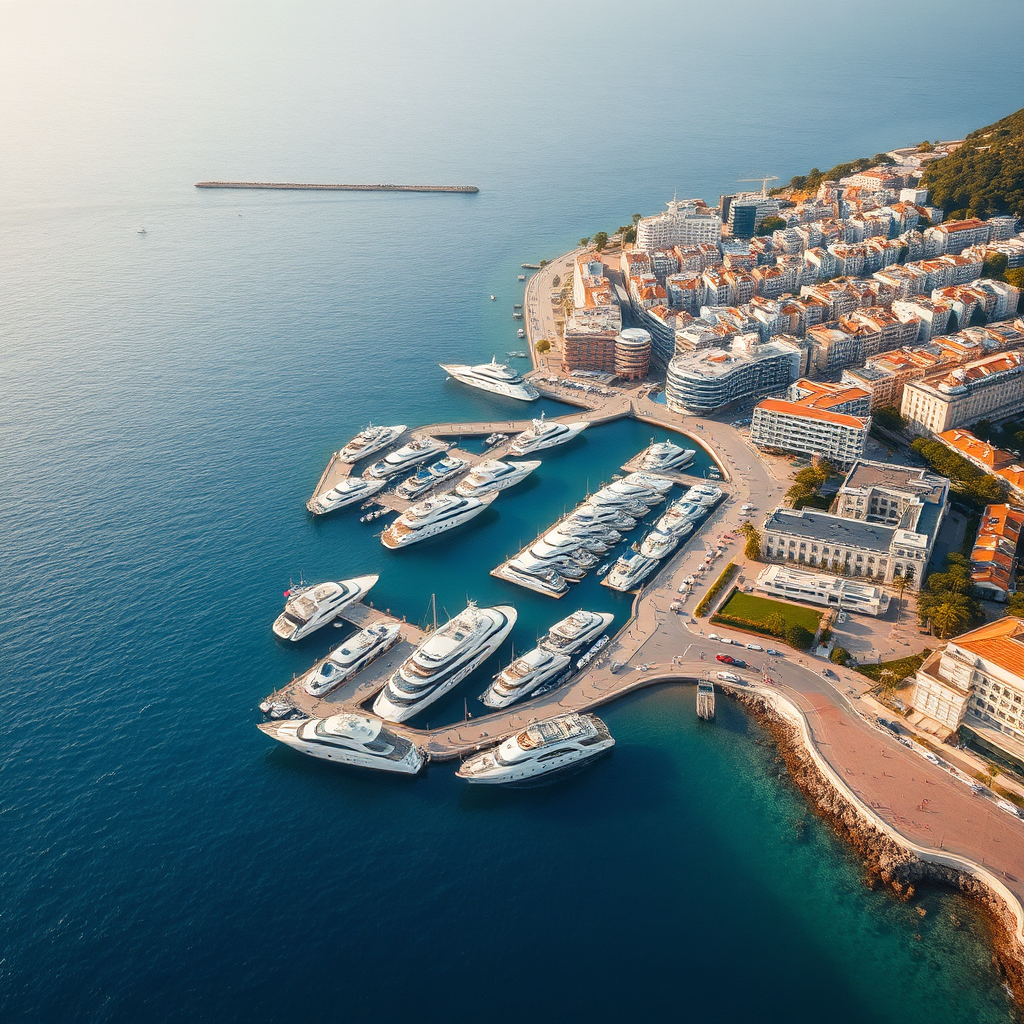 Aerial view of Cannes coastline