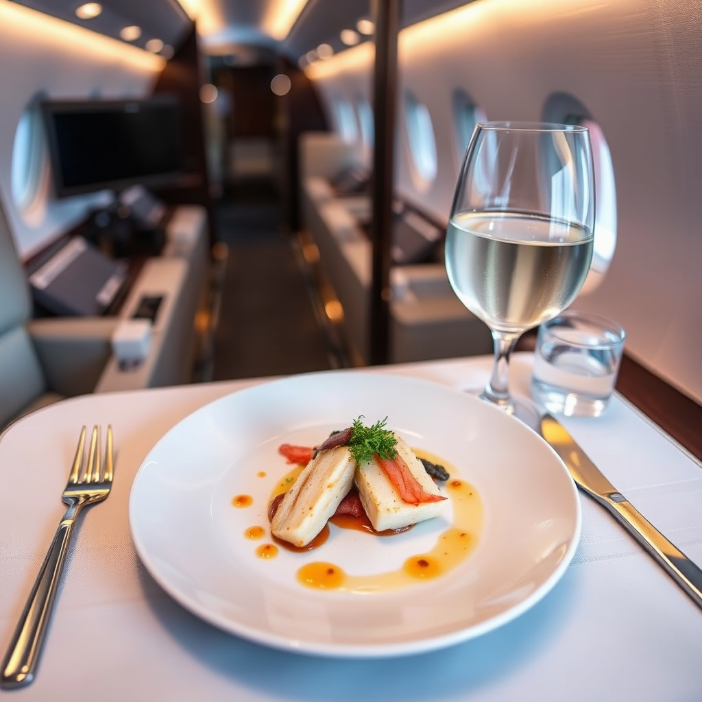 Luxury in-flight dining