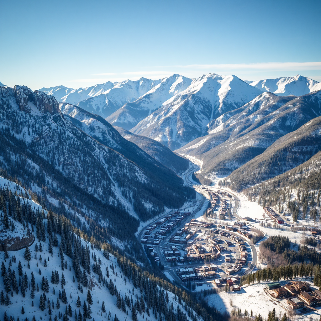 Aerial view of Aspen mountain