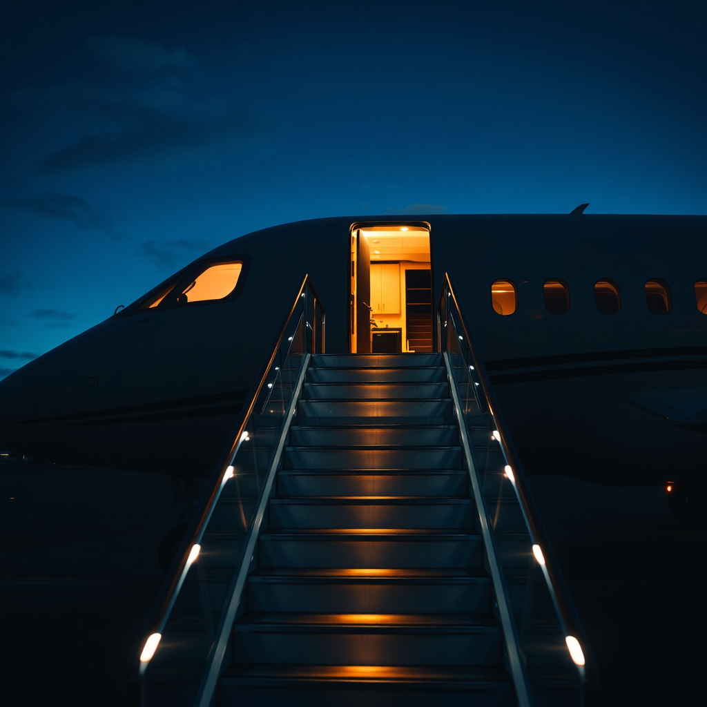 Private jet boarding