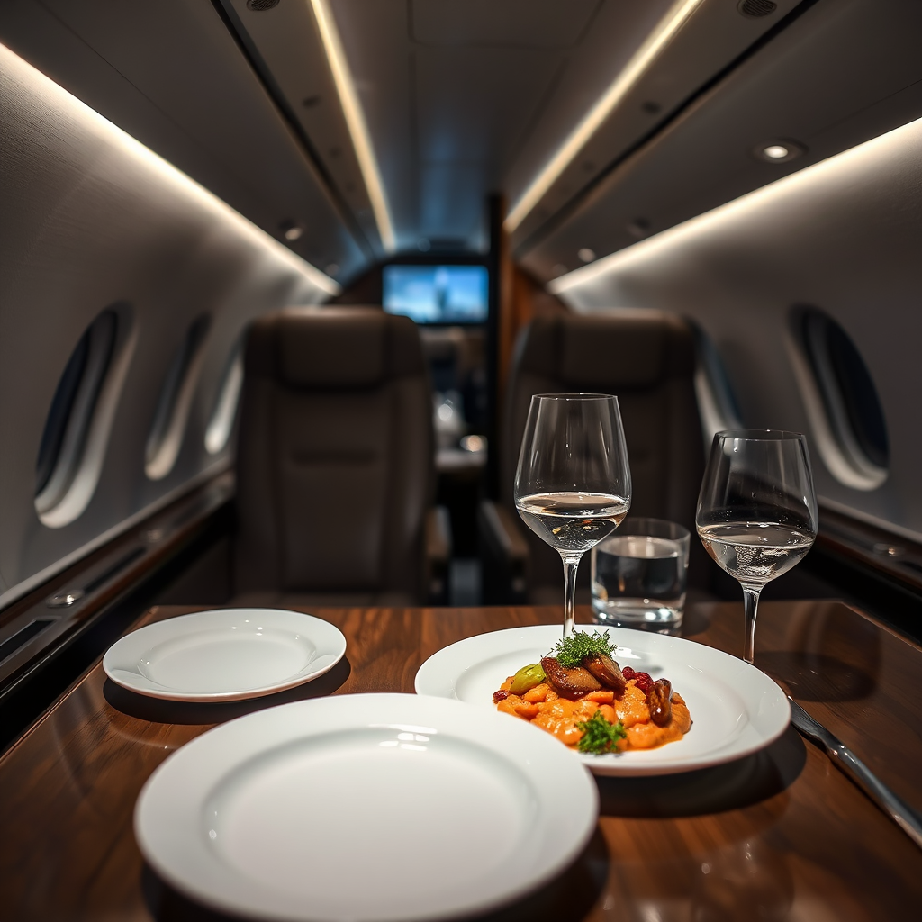 Luxury in-flight dining
