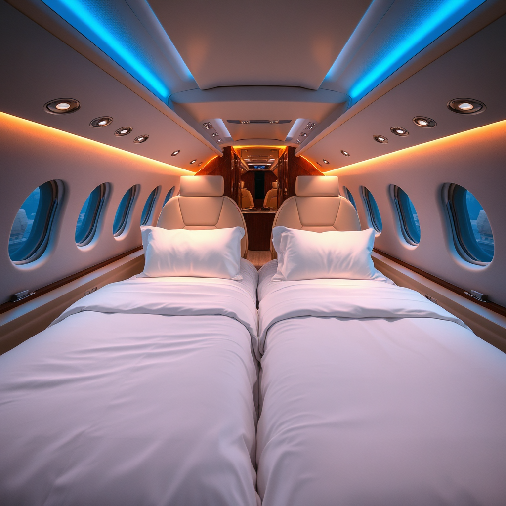 Private jet bedroom