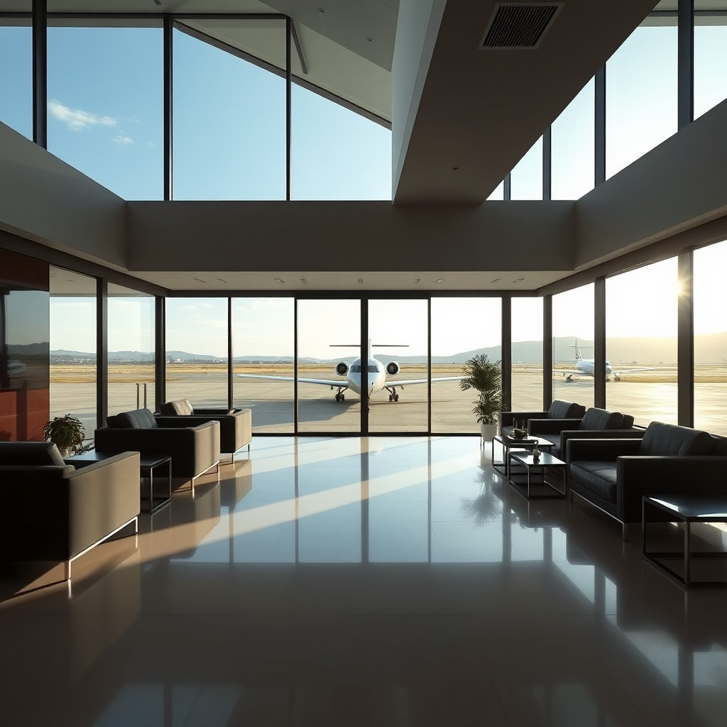 Discreet private aviation terminal