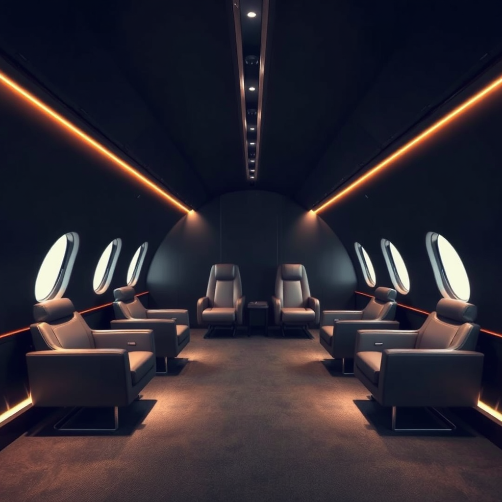 Discreet private aviation lounge
