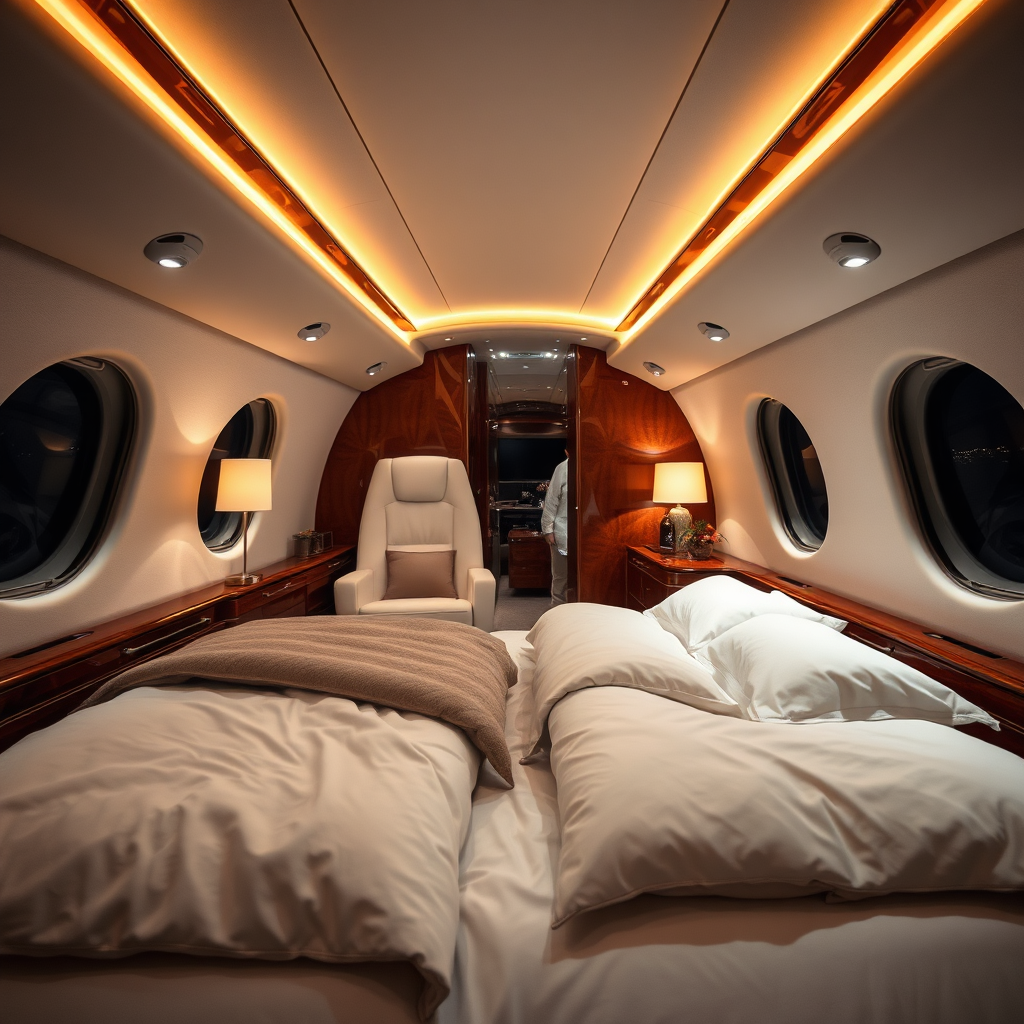 Private jet bedroom