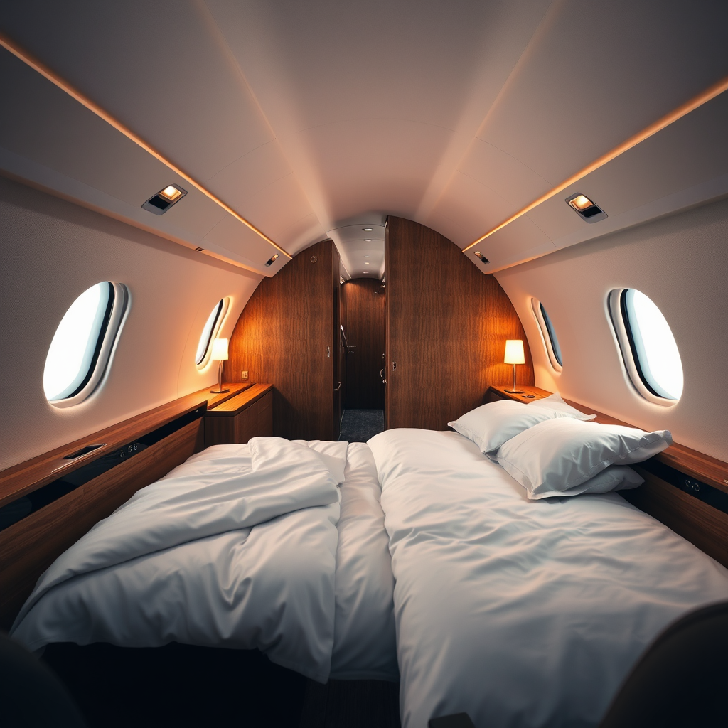 Private jet sleeping quarters
