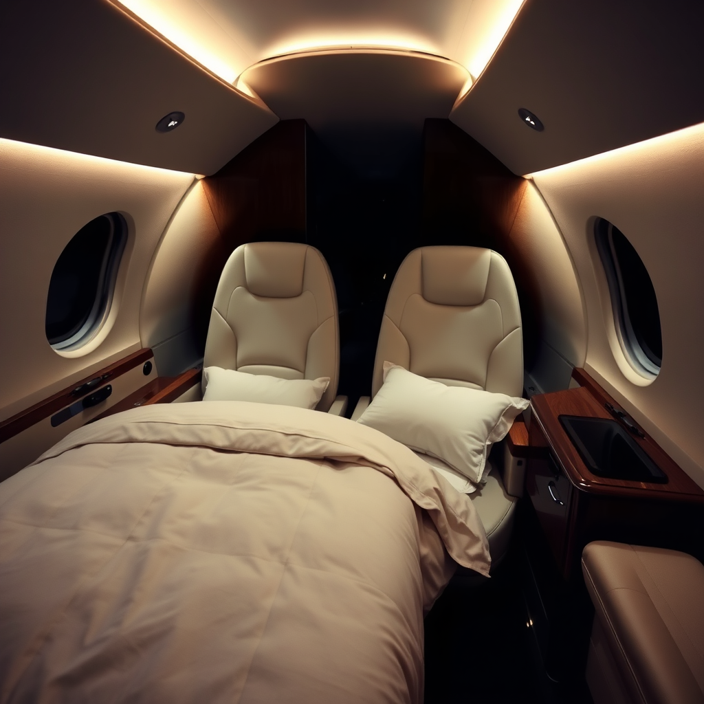 Private Jet Sleep Configuration