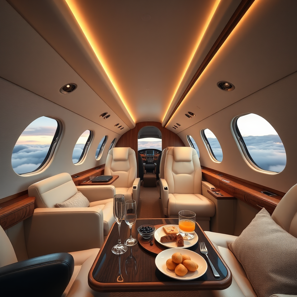 Private Jet Interior Cabin