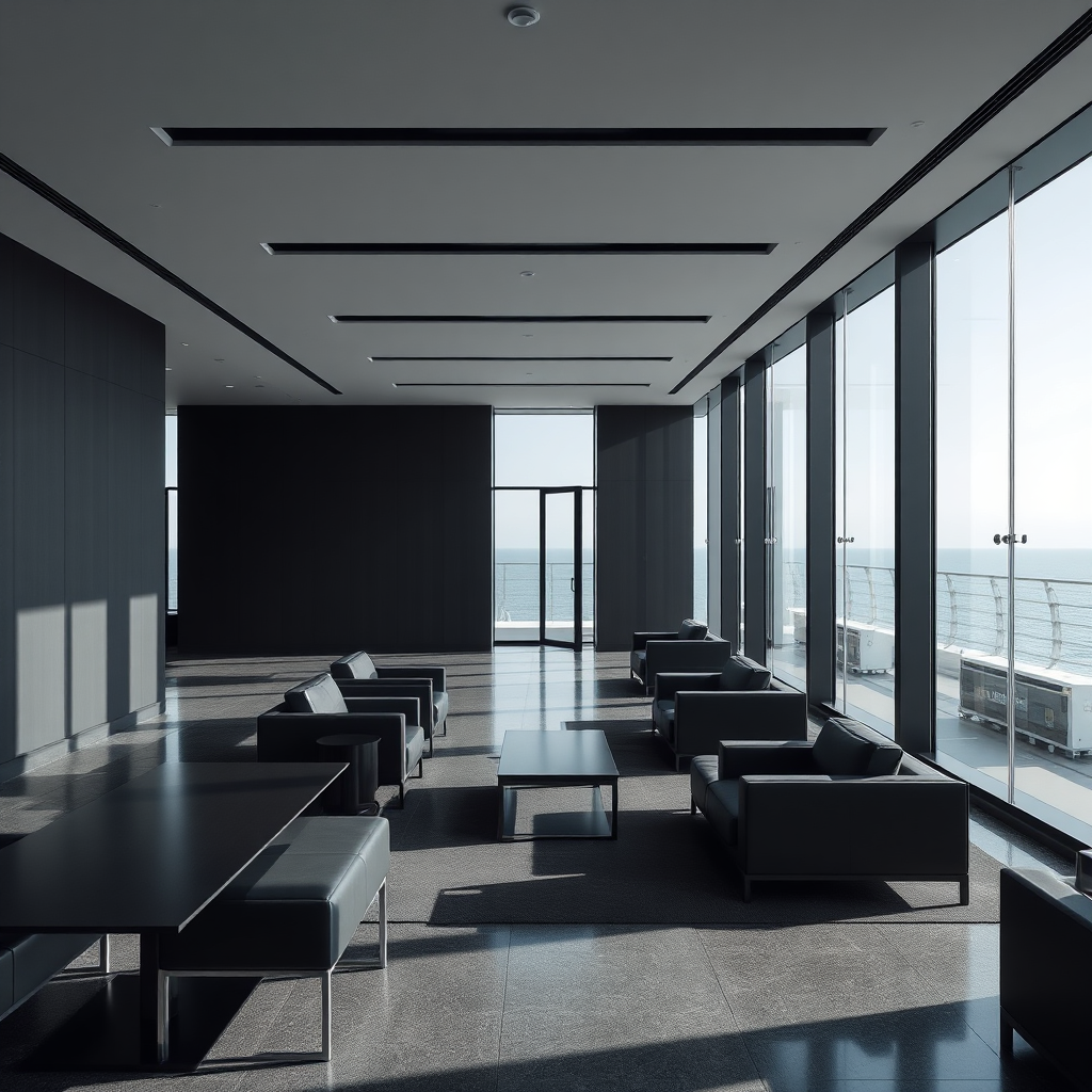 Minimalist private terminal lounge