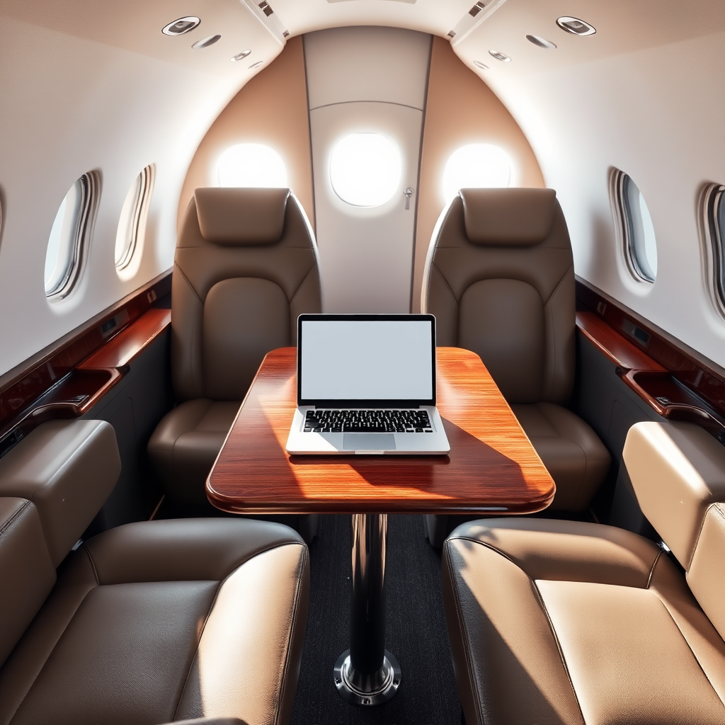 Light jet cabin workspace